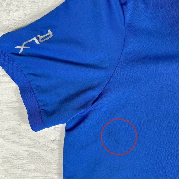 RLX Ralph Lauren Polo Shirt Men Size L Blue Short Sleeve Golf Embroidered Logo - Picture 4 of 11